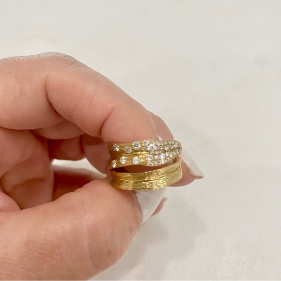 18k Yellow Gold Ring with diamonds MICHAEL ARAM Stunning 18k Adjustable … - Picture 8 of 11